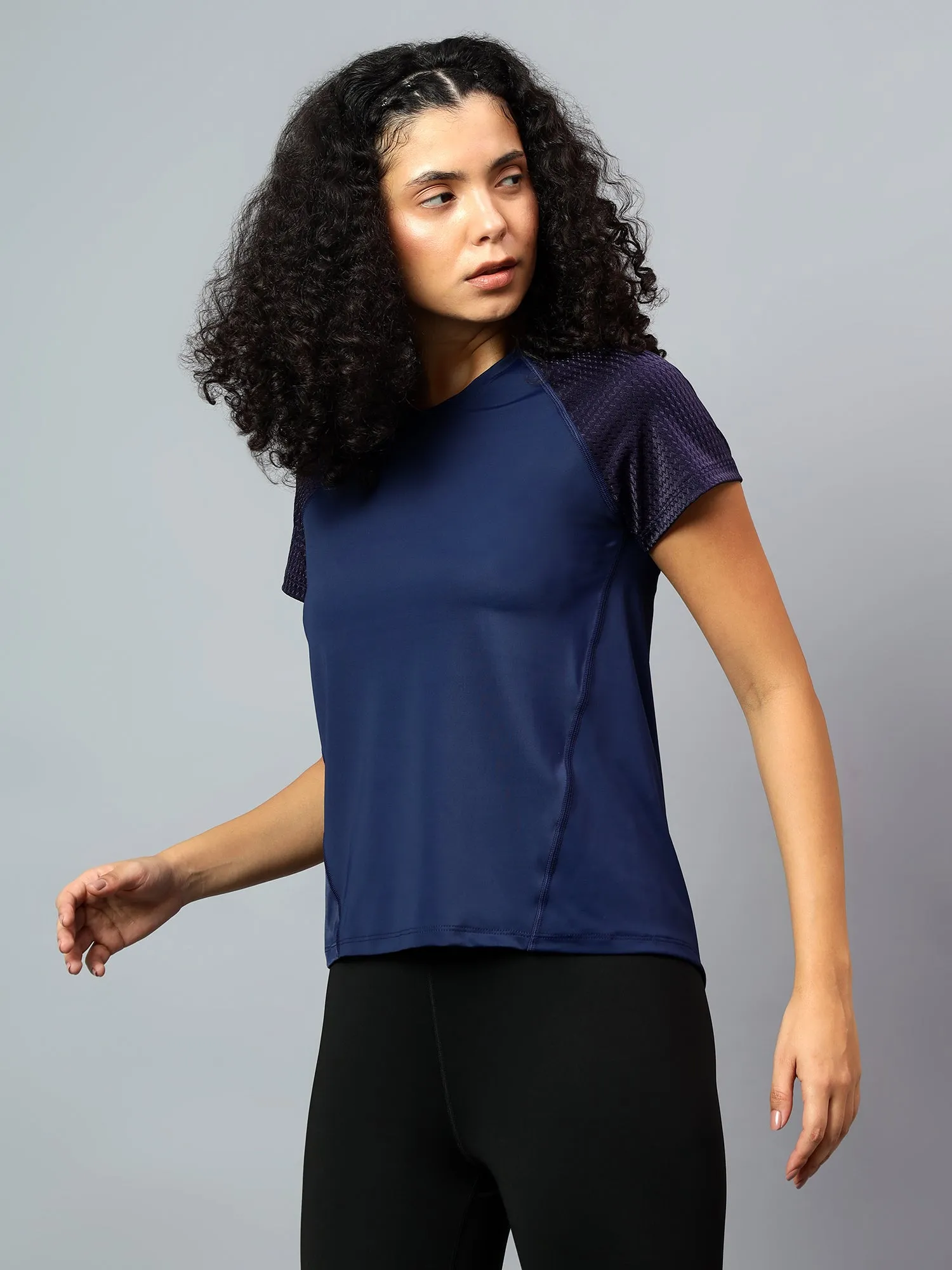 Fitkin Women's Blue Short Sleeve Active Tshirt