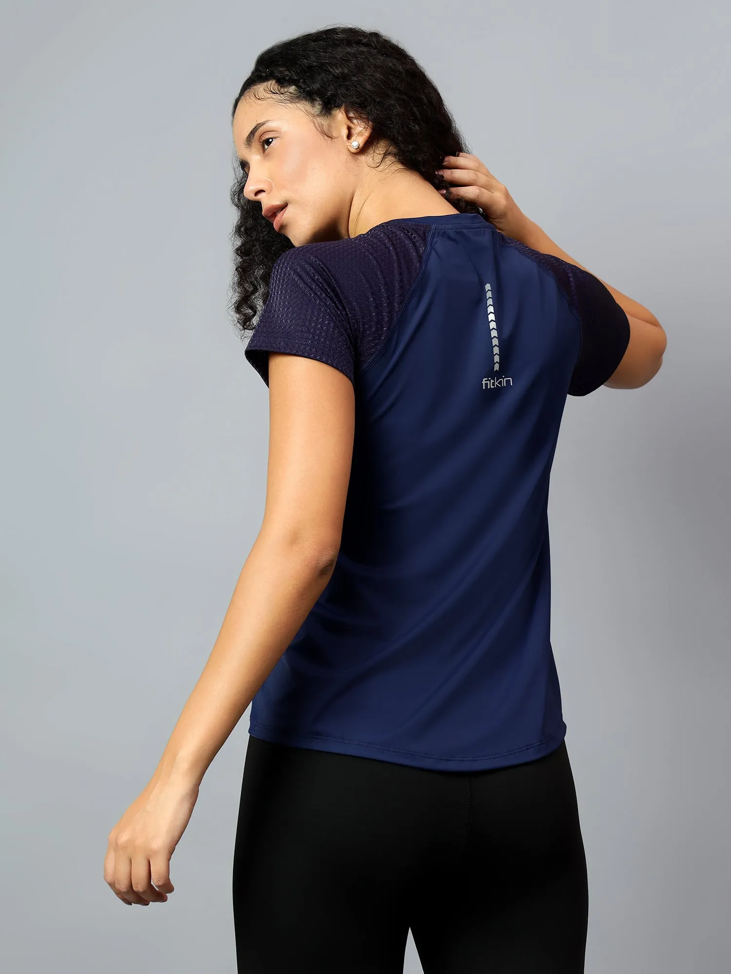 Fitkin Women's Blue Short Sleeve Active Tshirt