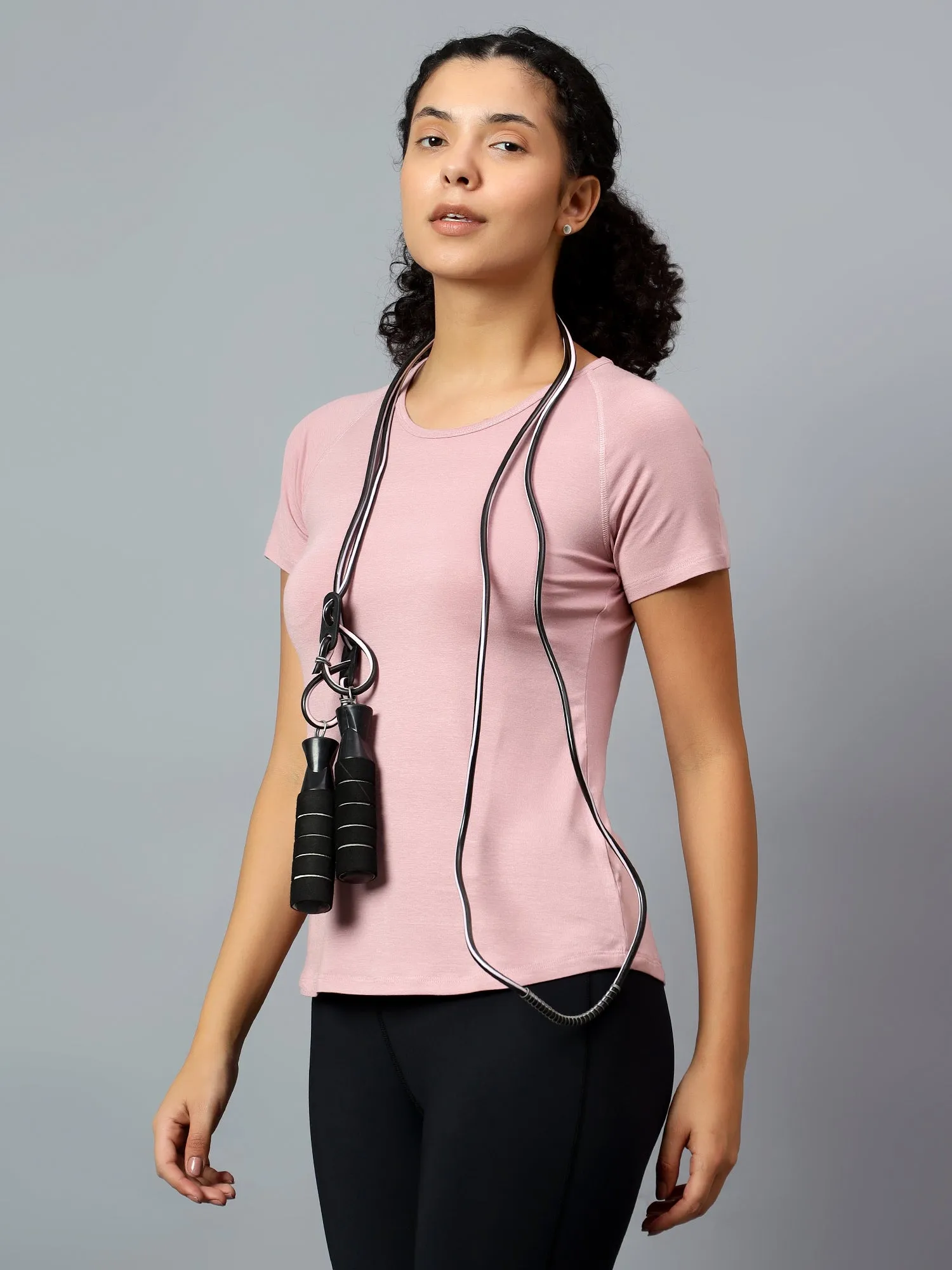 Fitkin Women's Pink Ecofriendly Tencel Active Tshirt