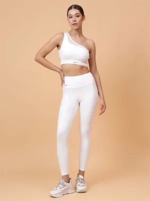 Fitkin Women's White Core High Waist Curve Sculpting Tights