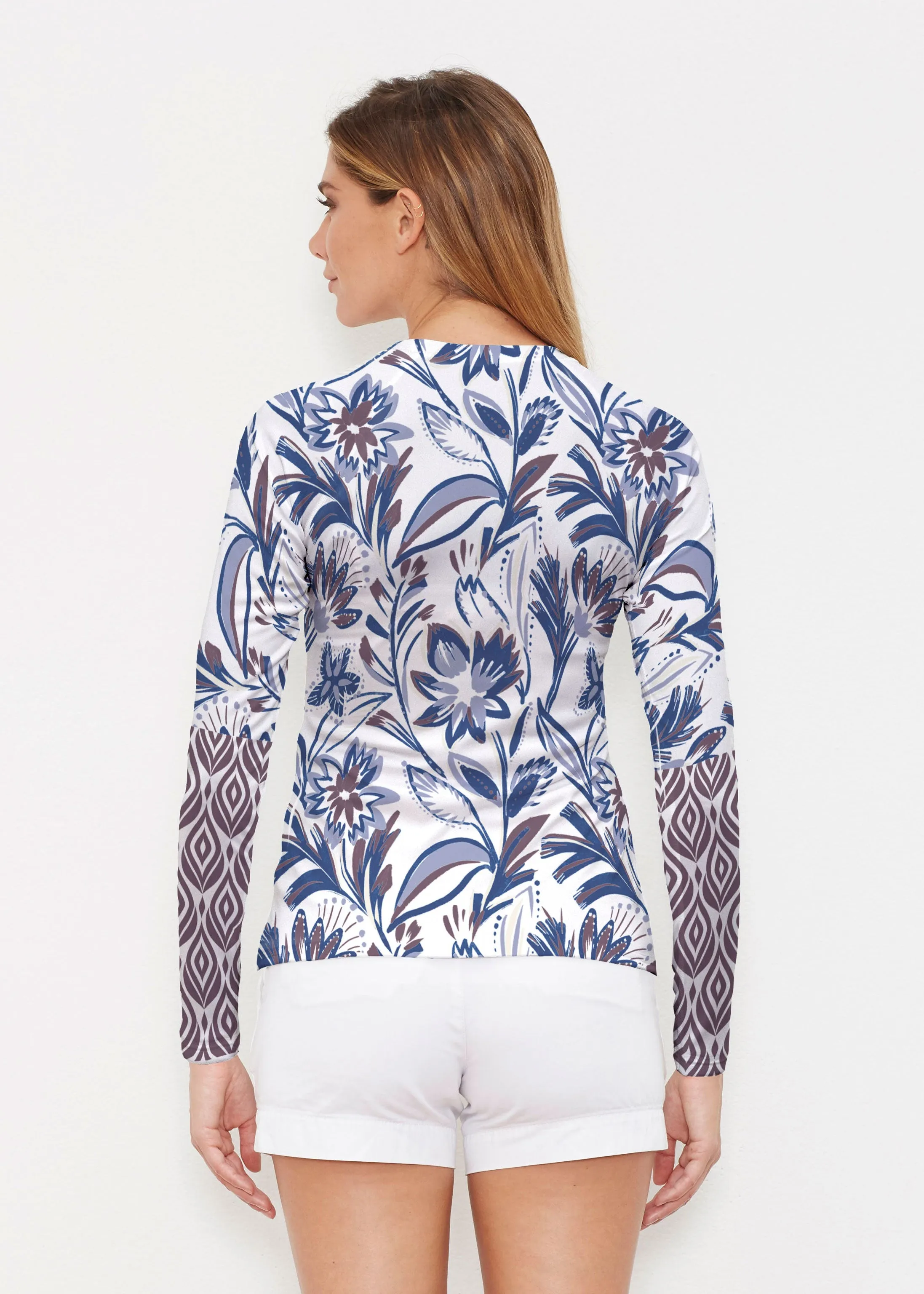 Floral Buds (8015) ~ Long Sleeve Rash Guard