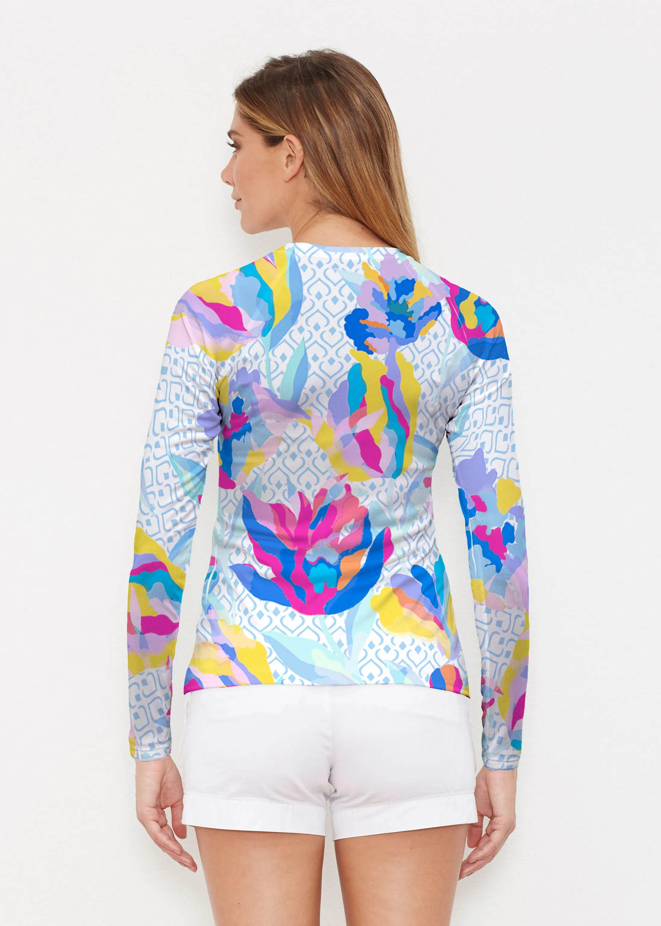 Floral Spades (8048) ~ Long Sleeve Rash Guard