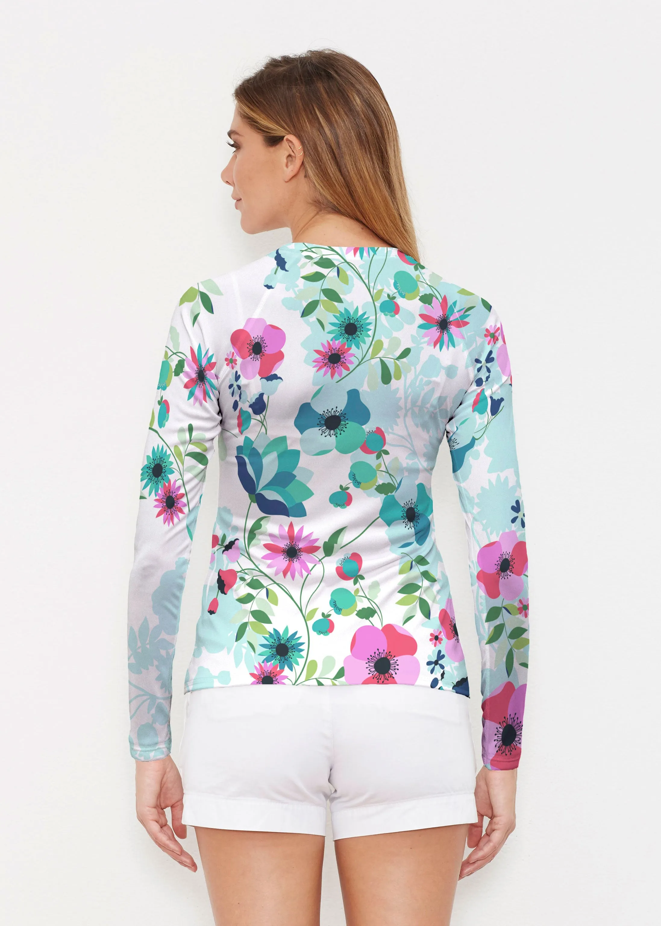 Floral Vines (13420) ~ Long Sleeve Rash Guard