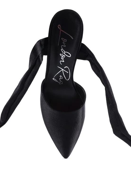 Fonda Satin Lace up Point Toe Pump Dress Shoes