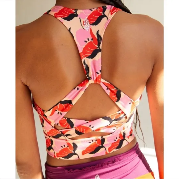 Free People Movement Ashford Printed Synergy Crop Clementine Combo Small $68