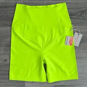 Free People x HATCH Never Better Maternity Shorts Small Neon Green Bike Shorts