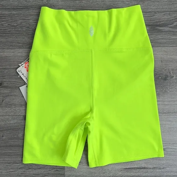 Free People x HATCH Never Better Maternity Shorts Small Neon Green Bike Shorts