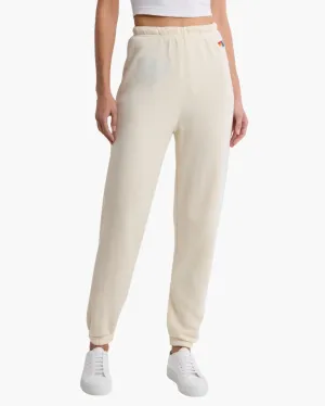 GLITTER HEART WOMENS SWEATPANT IN VINTAGE WHITE/SILVER