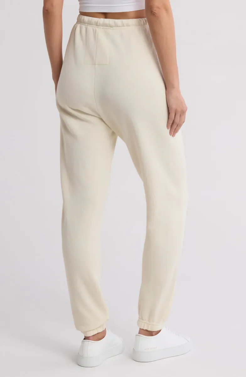 GLITTER HEART WOMENS SWEATPANT IN VINTAGE WHITE/SILVER