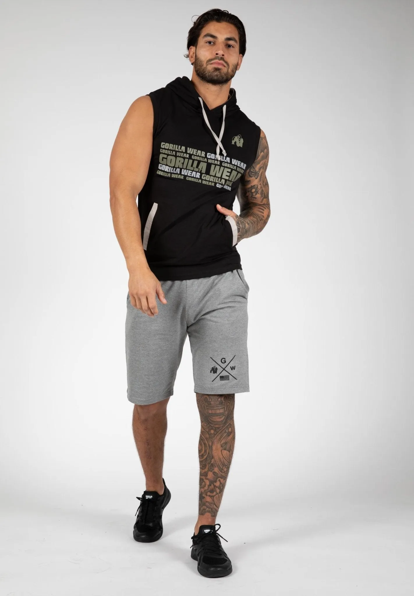 Gorilla Wear Melbourne S/L Hooded T-Shirt - Black