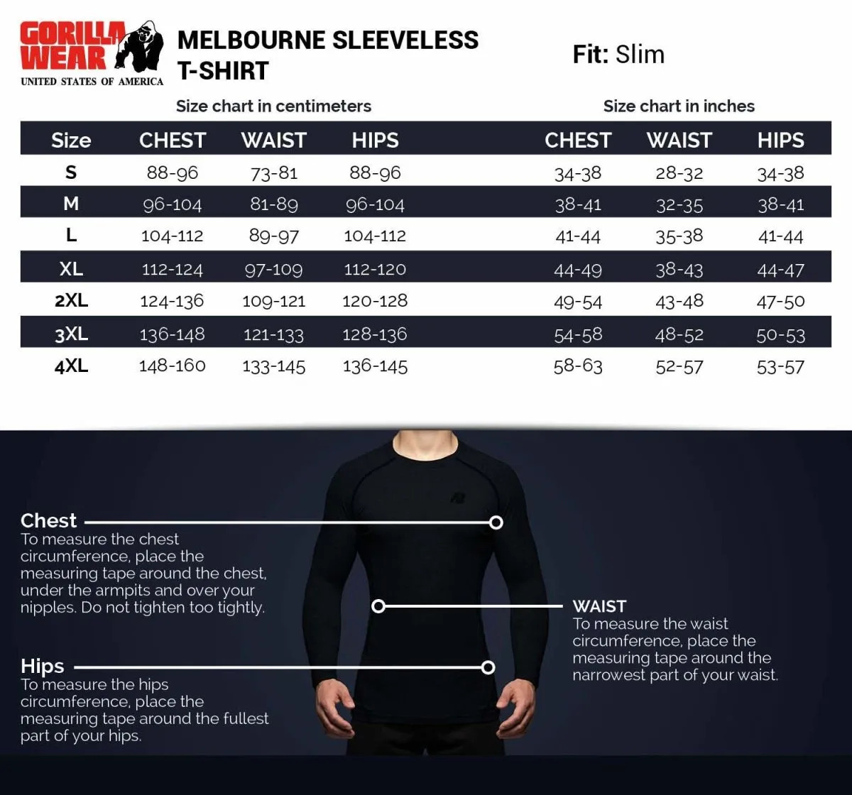 Gorilla Wear Melbourne S/L Hooded T-Shirt - Black