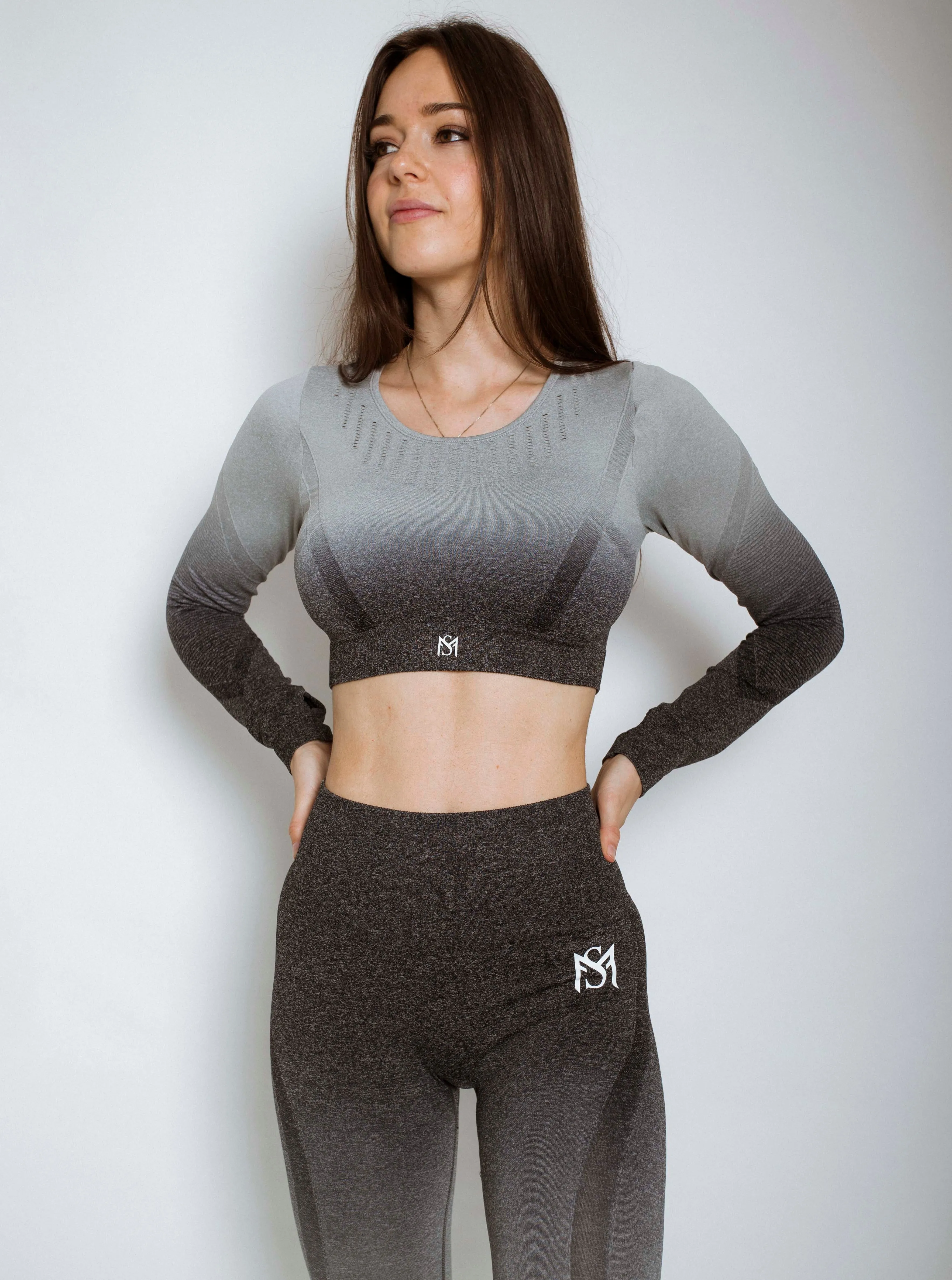 Gradient Grey Long Sleeve Set