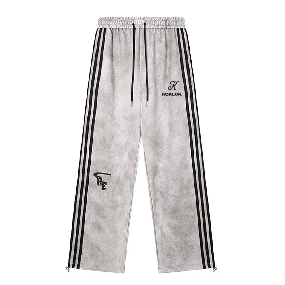Gradient Suede Straight-Leg Sweatpant