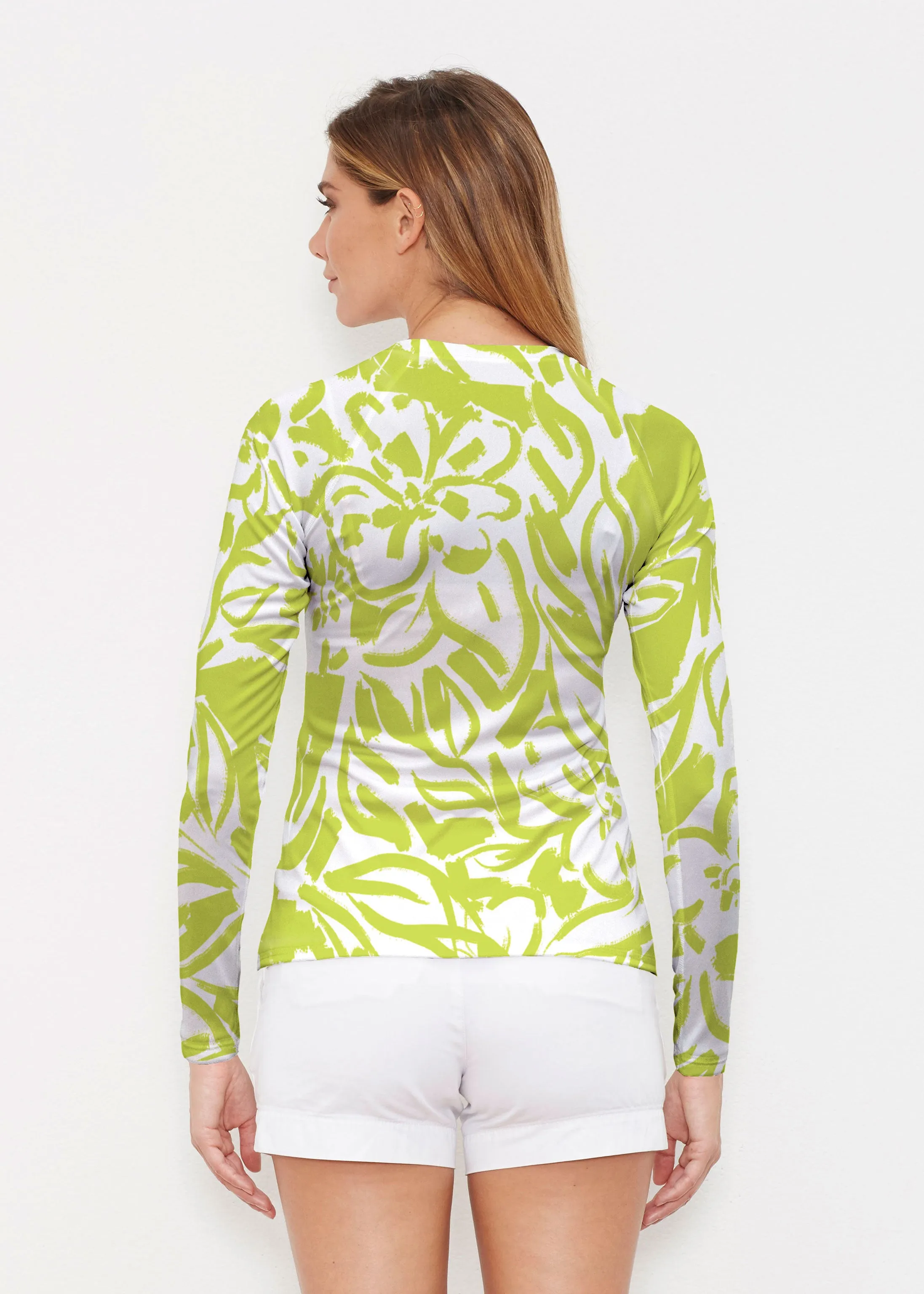 Greek Breeze Lime (8165) ~ Long Sleeve Rash Guard