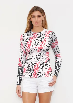 Greek Cat Pink (7903) ~ Long Sleeve Rash Guard