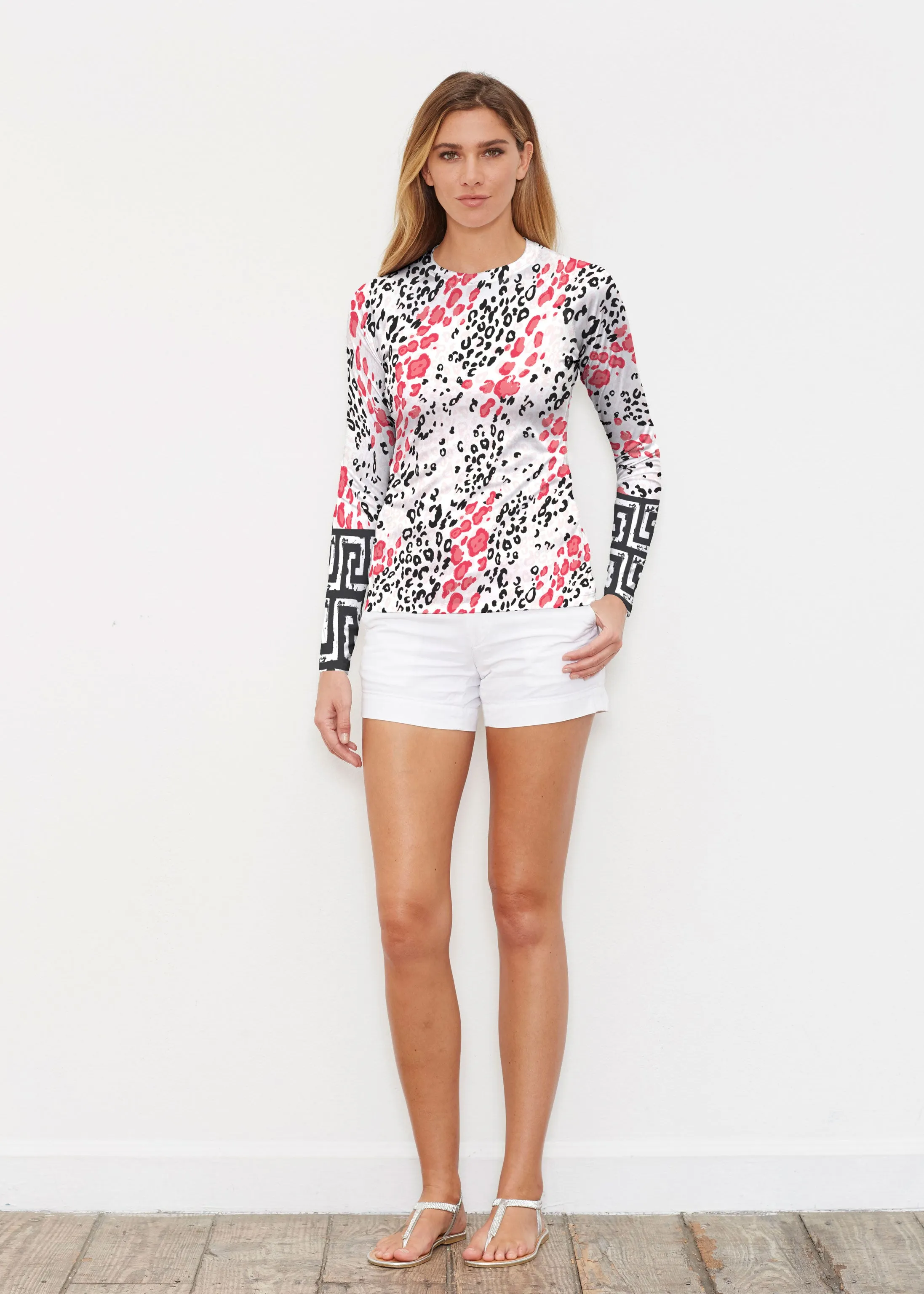 Greek Cat Pink (7903) ~ Long Sleeve Rash Guard