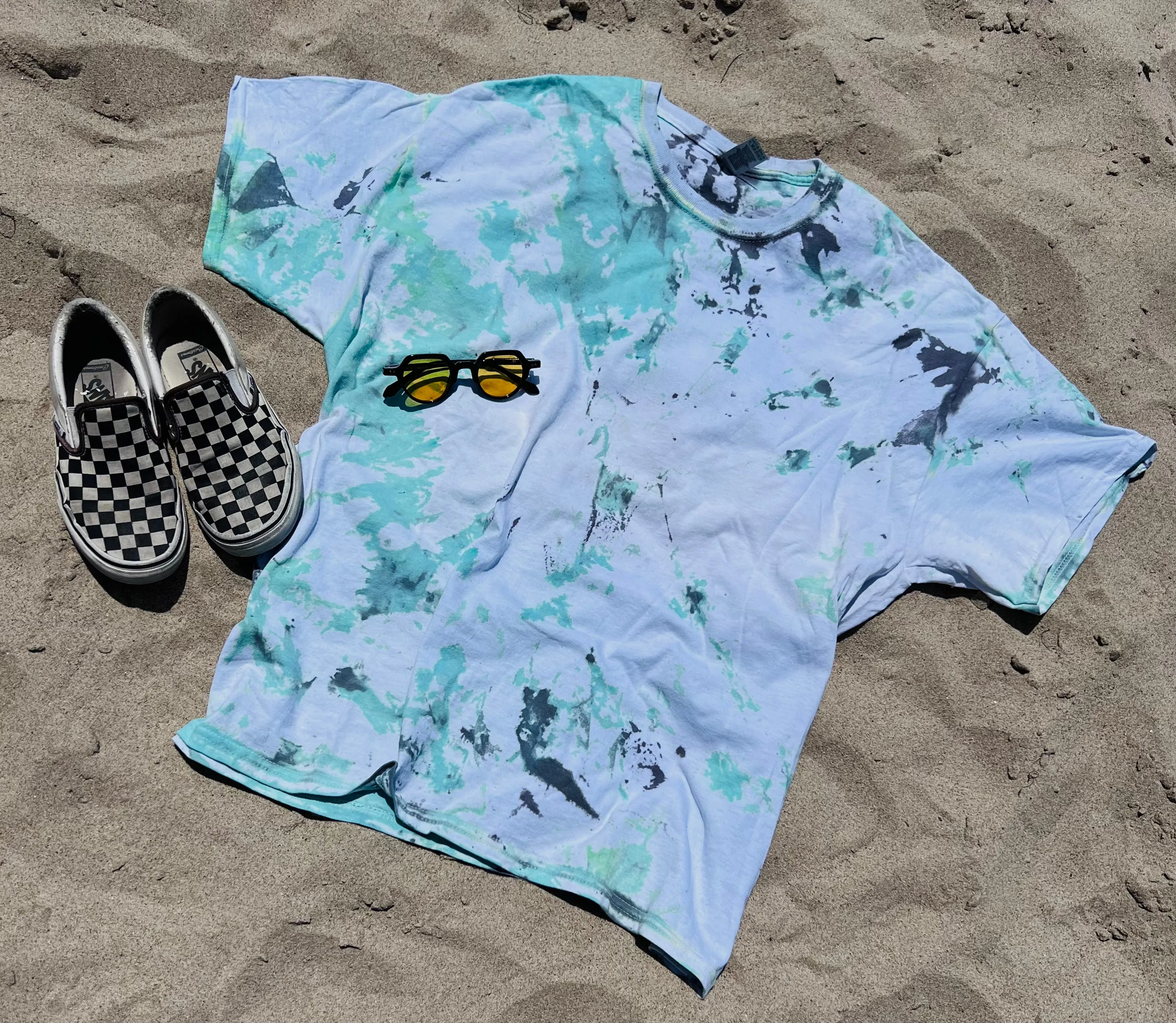 Green and Black Tie Dye Tee