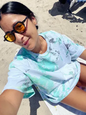 Green and Black Tie Dye Tee