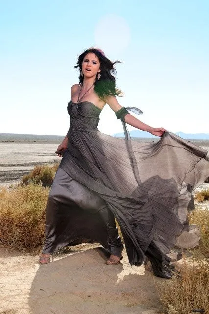 Grey Selena Gomez Tie Halter Chiffon Dress Pleated Prom Celebrity Evening Dress A Year Without Rain