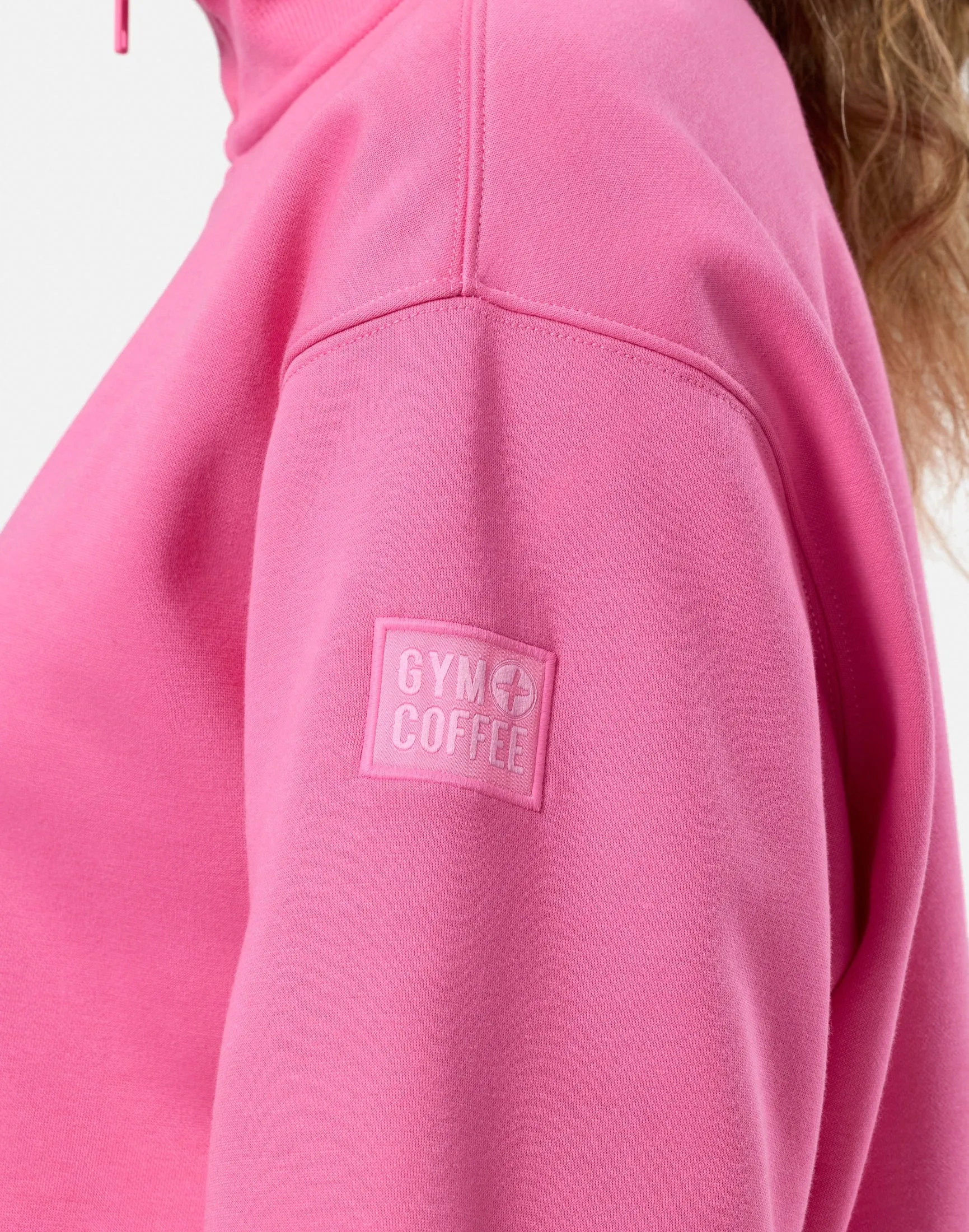 Gym Coffee Ribbed Quarter Zip Ladies Sweatshirt
