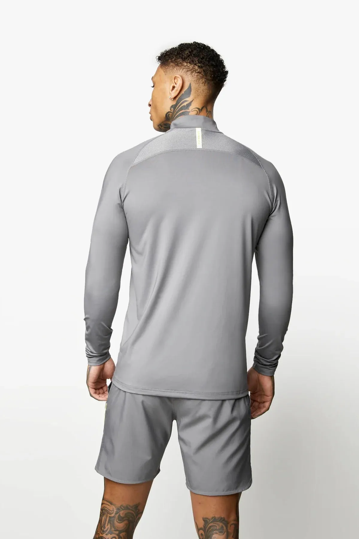 Gym King Contrast Flex 1/4 Zip - Fossil Grey