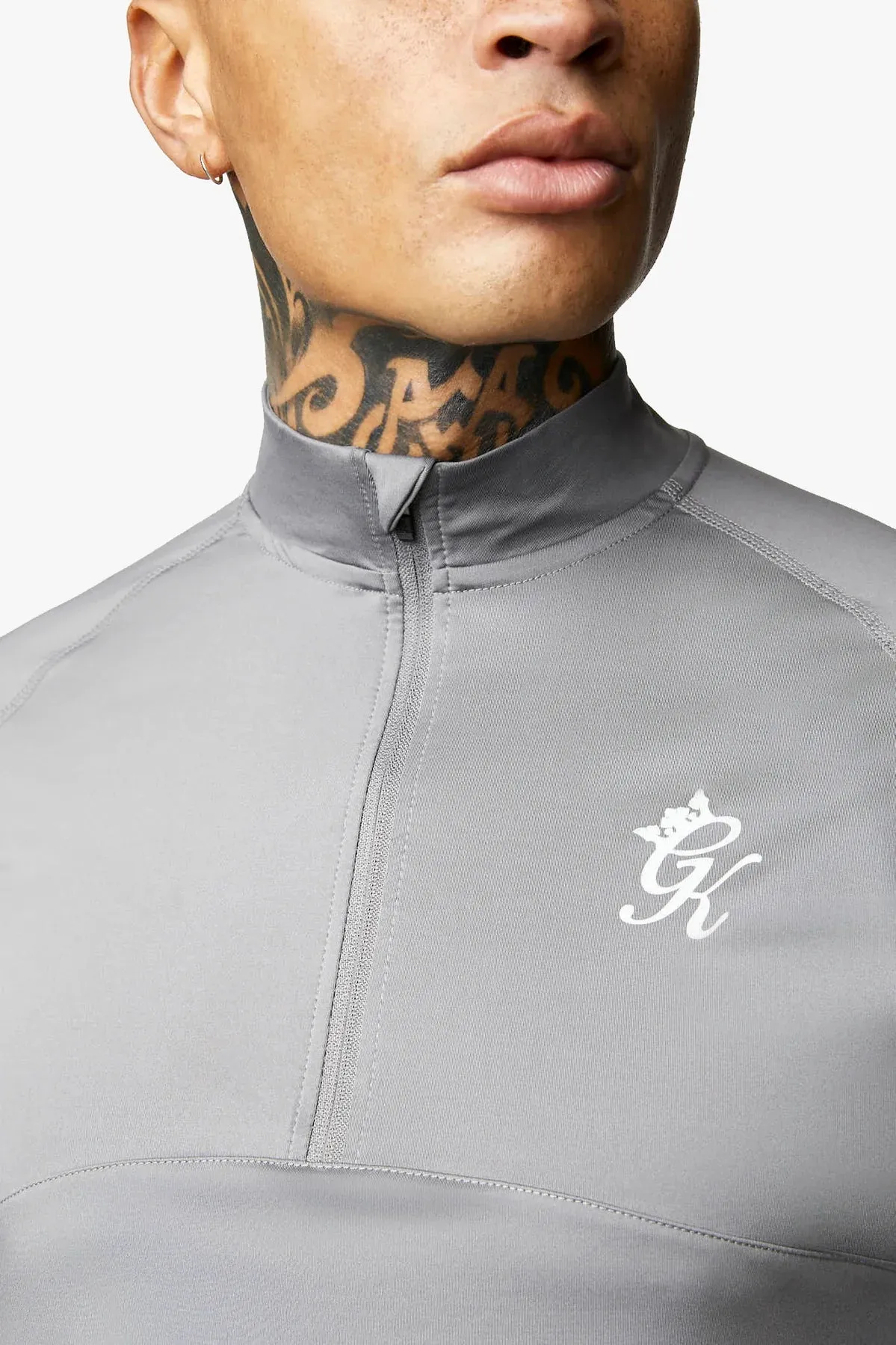 Gym King Contrast Flex 1/4 Zip - Fossil Grey