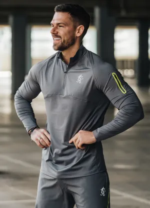 Gym King Contrast Flex 1/4 Zip - Fossil Grey