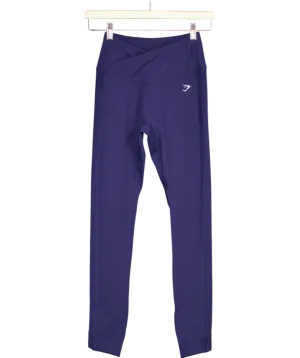 gymshark Blue Crossover High Waist Leggings UK S