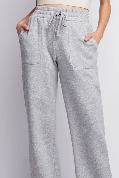 Hazel Blues® |  Faith Apparel Drawstring Straight Leg Slit Sweatpants