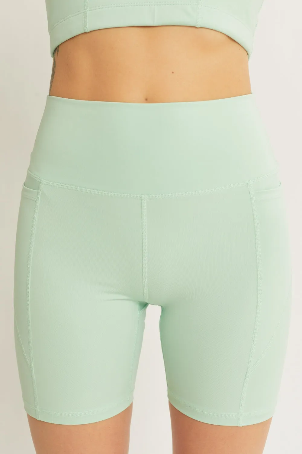 Hazel Blues® |  Love Tree High Waist Seam Detail Active Shorts