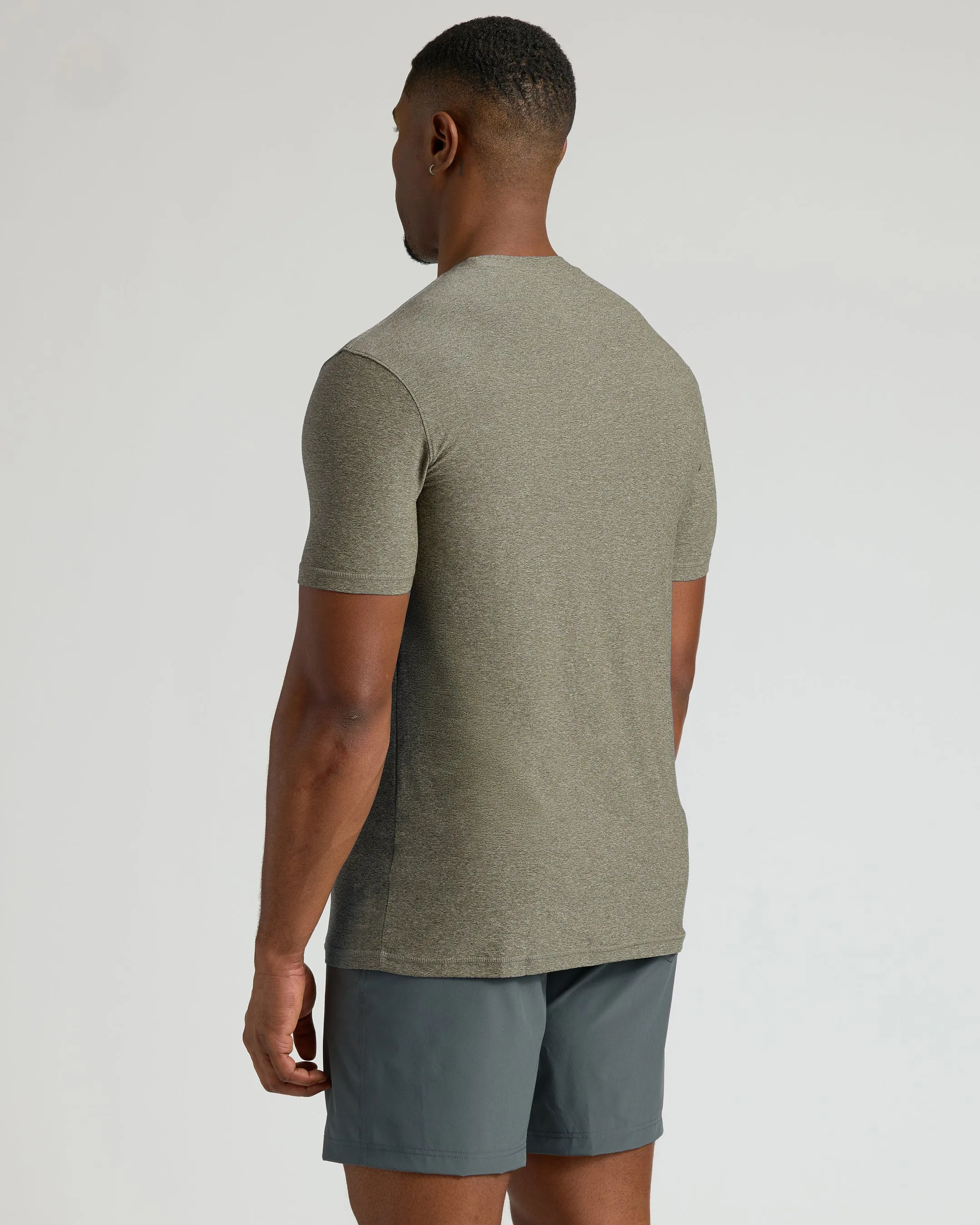 Heather Military Green Tall Active Crew Neck 2.0