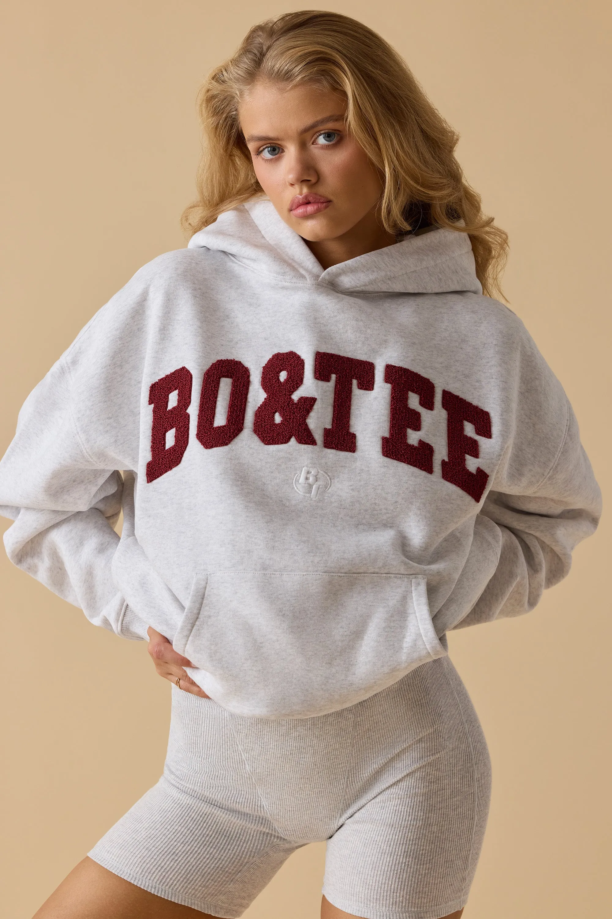 Hero - Oversized Hooded Sweatshirt in Heather Grey