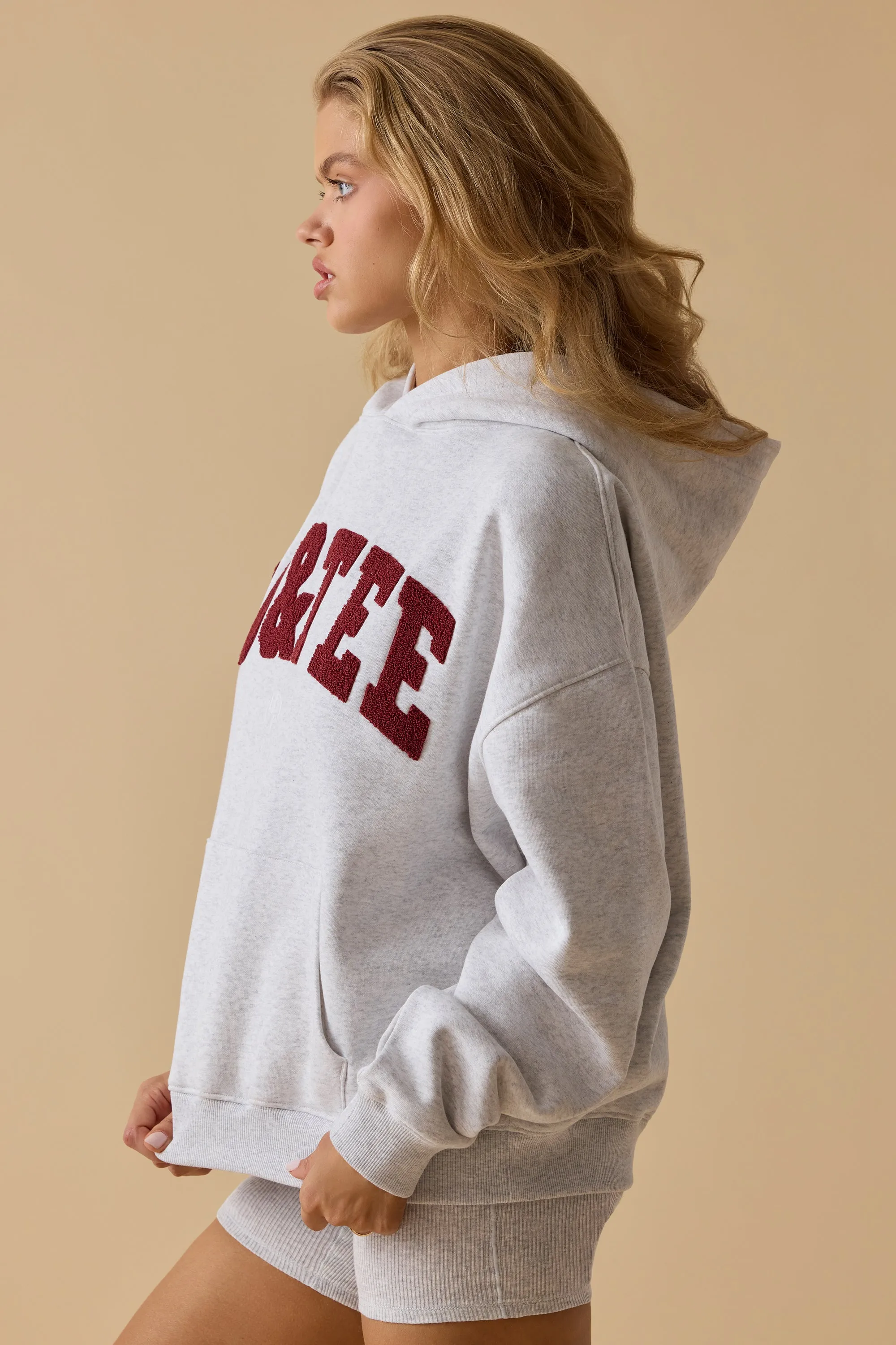 Hero - Oversized Hooded Sweatshirt in Heather Grey