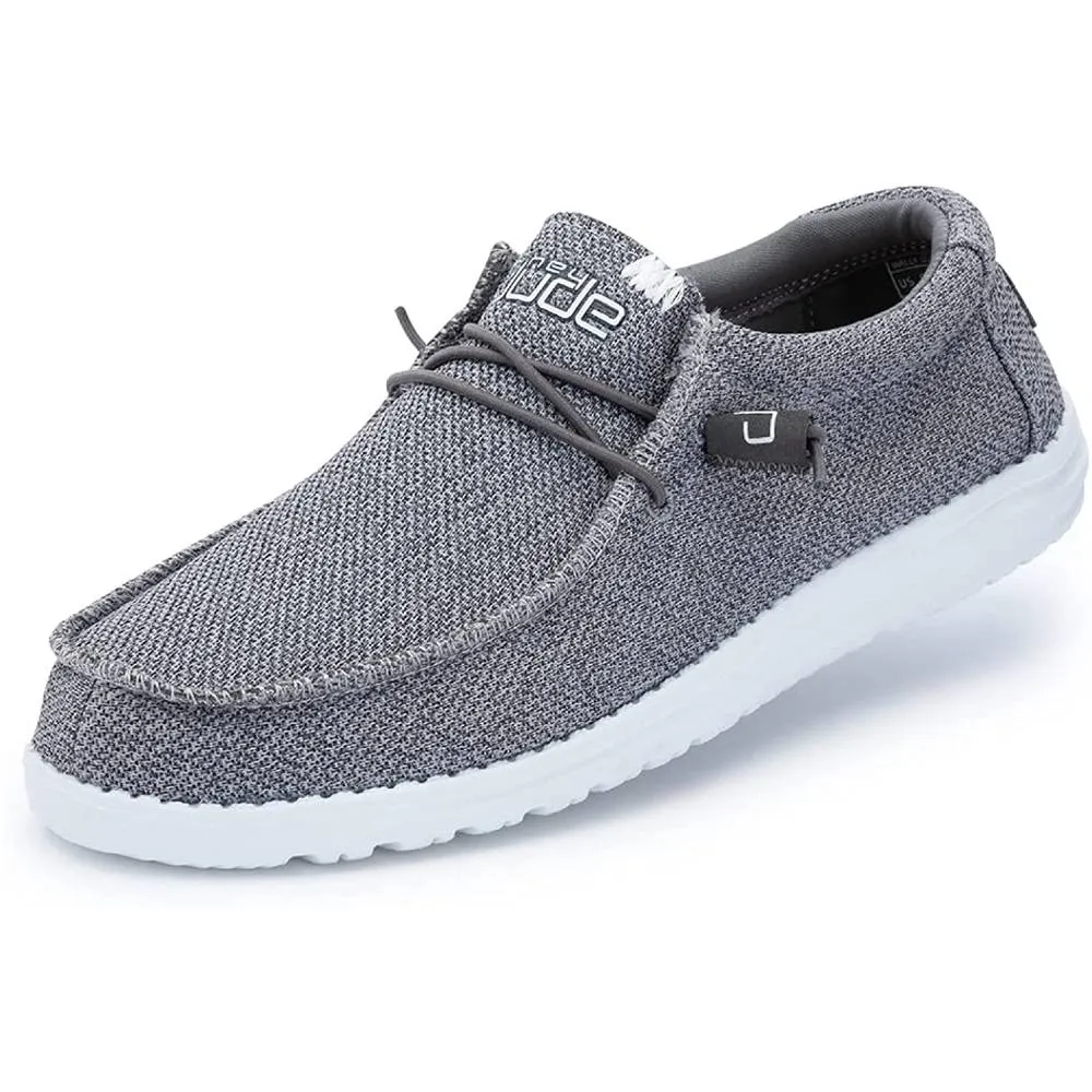 Hey Dude Men's Wally Sox Onyx Multiple Colors | Men’s Shoes | Men's Lace Up Loafers | Comfortable & Light-Weight