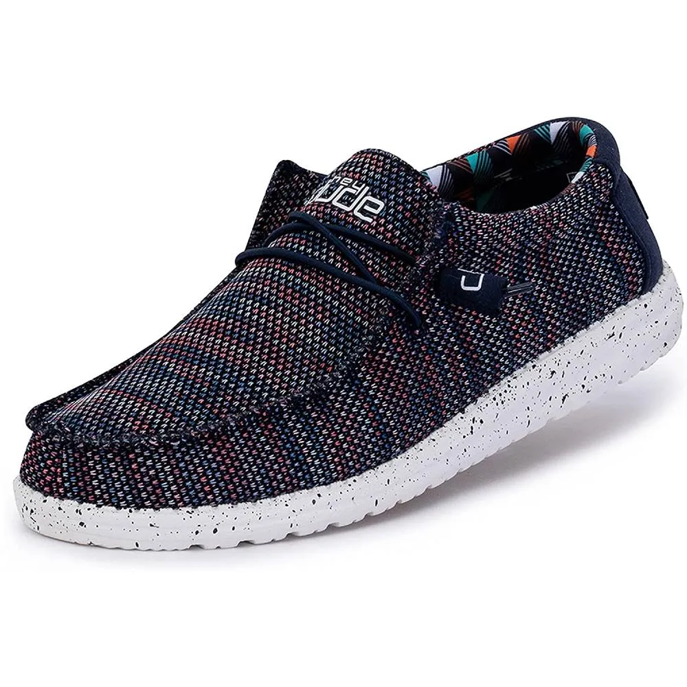Hey Dude Men's Wally Sox Onyx Multiple Colors | Men’s Shoes | Men's Lace Up Loafers | Comfortable & Light-Weight