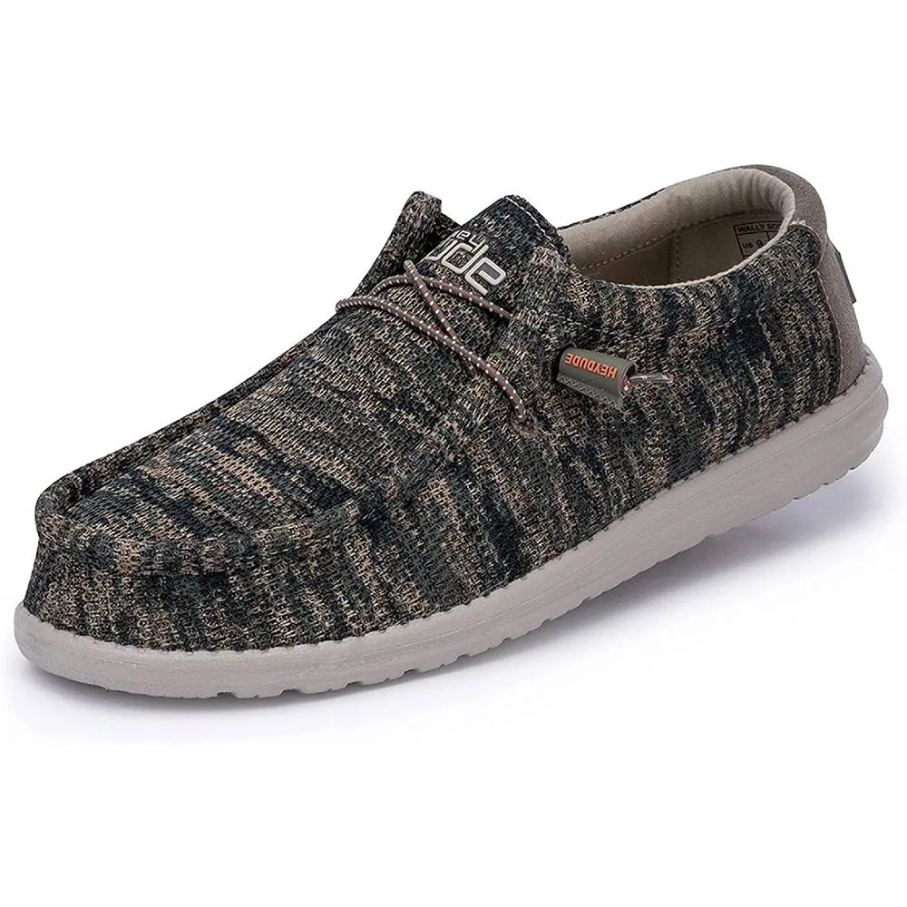 Hey Dude Men's Wally Sox Onyx Multiple Colors | Men’s Shoes | Men's Lace Up Loafers | Comfortable & Light-Weight