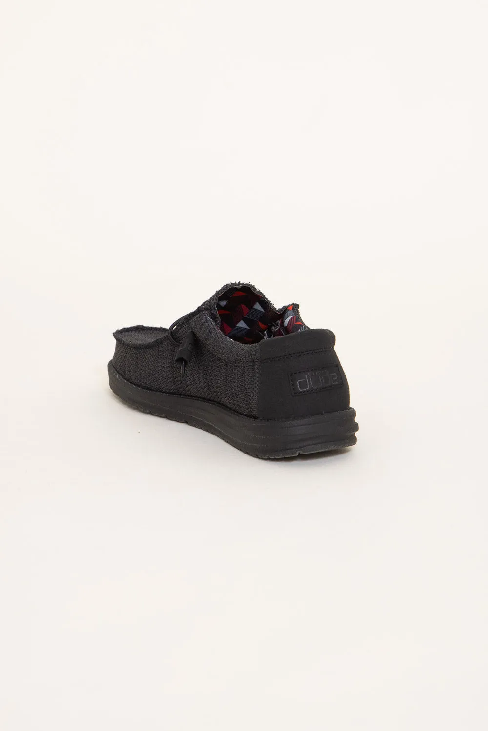 HEYDUDE Men’s Wally Sox Shoes in Jet Black | 110354935
