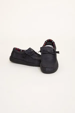 HEYDUDE Men’s Wally Sox Shoes in Jet Black | 110354935