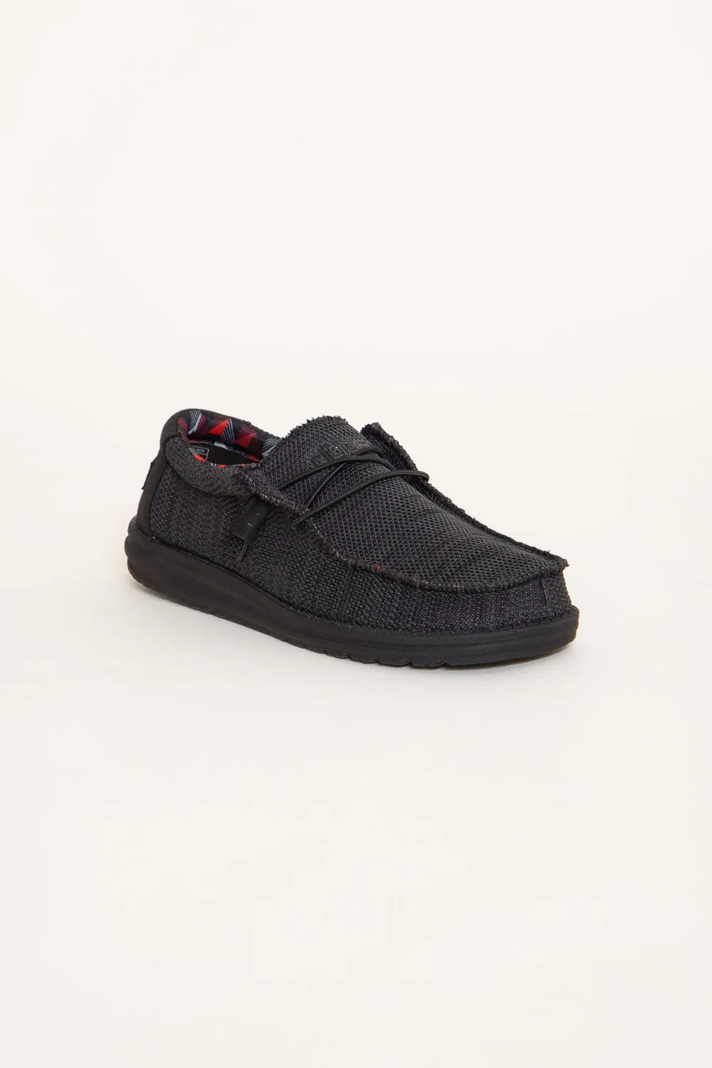 HEYDUDE Men’s Wally Sox Shoes in Jet Black | 110354935