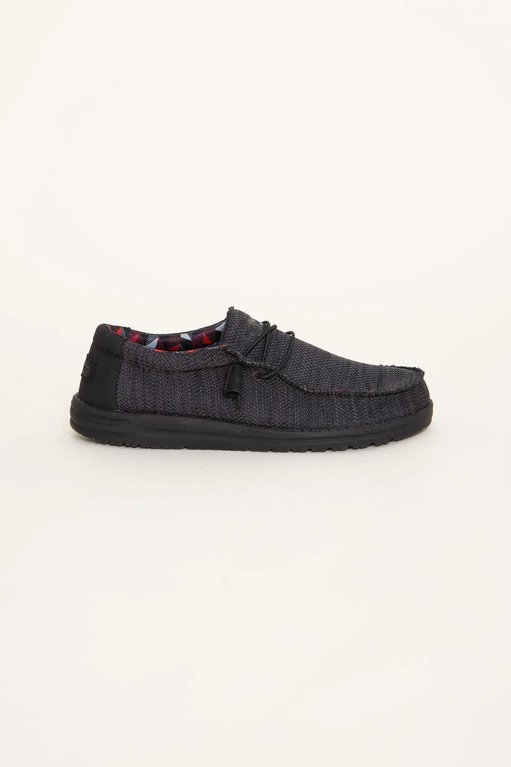 HEYDUDE Men’s Wally Sox Shoes in Jet Black | 110354935
