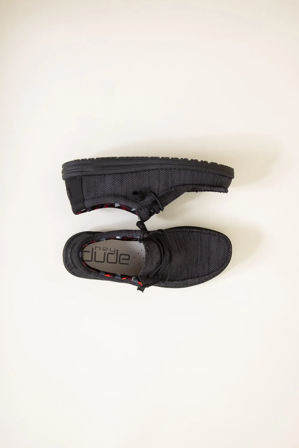 HEYDUDE Men’s Wally Sox Shoes in Jet Black | 110354935