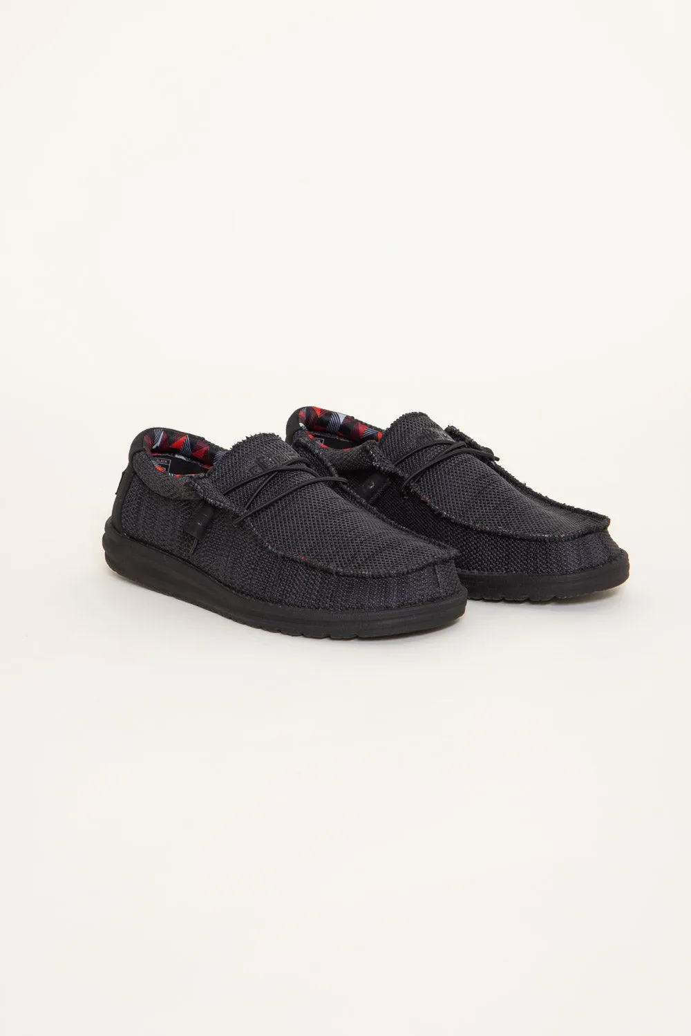 HEYDUDE Men’s Wally Sox Shoes in Jet Black | 110354935