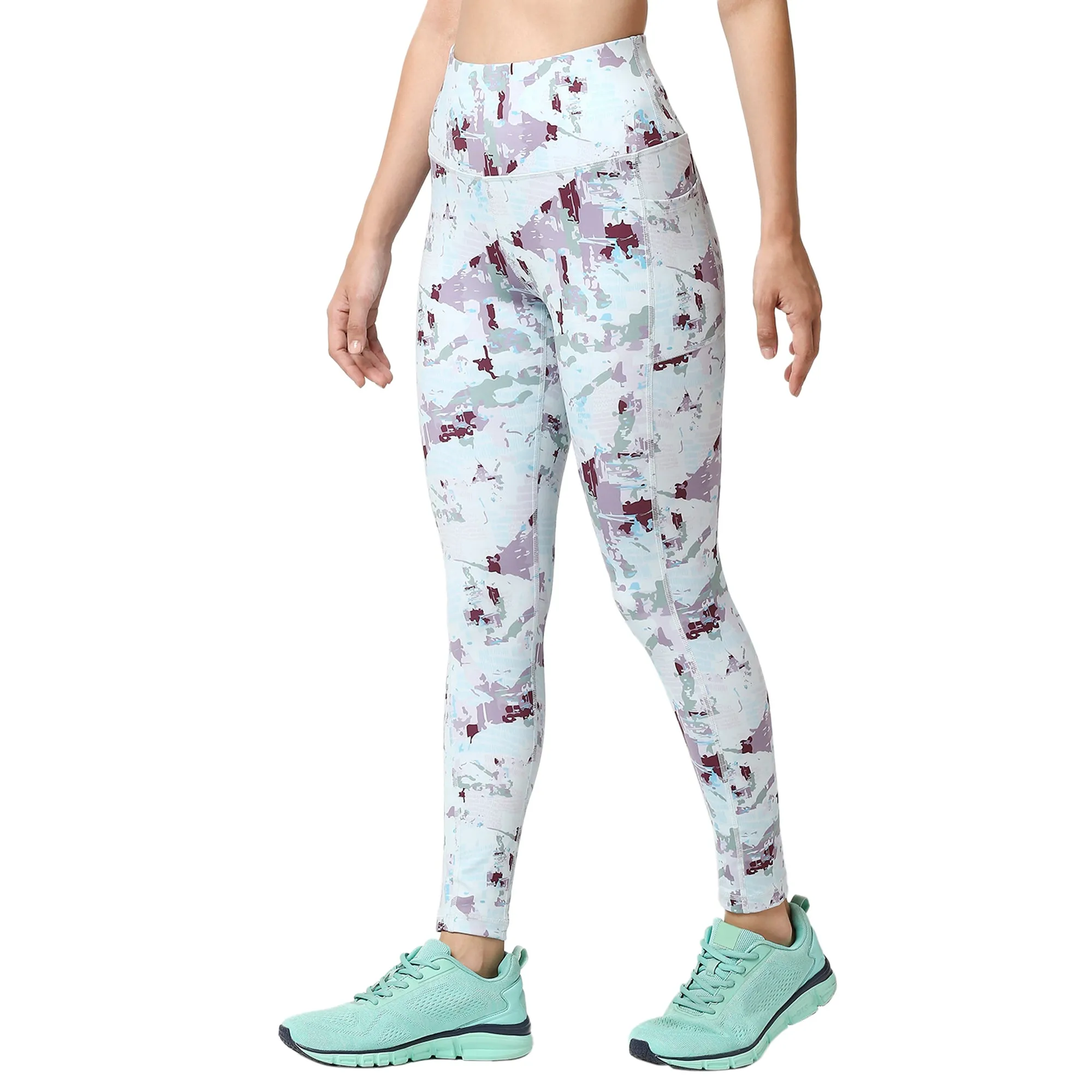 High Waist Ankle Length Sports Leggings With Pockets