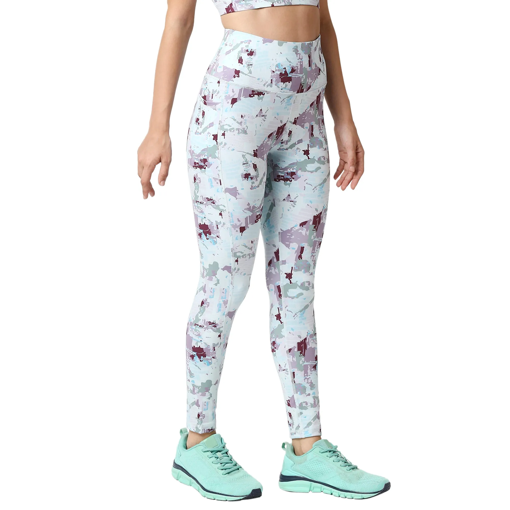 High Waist Ankle Length Sports Leggings With Pockets