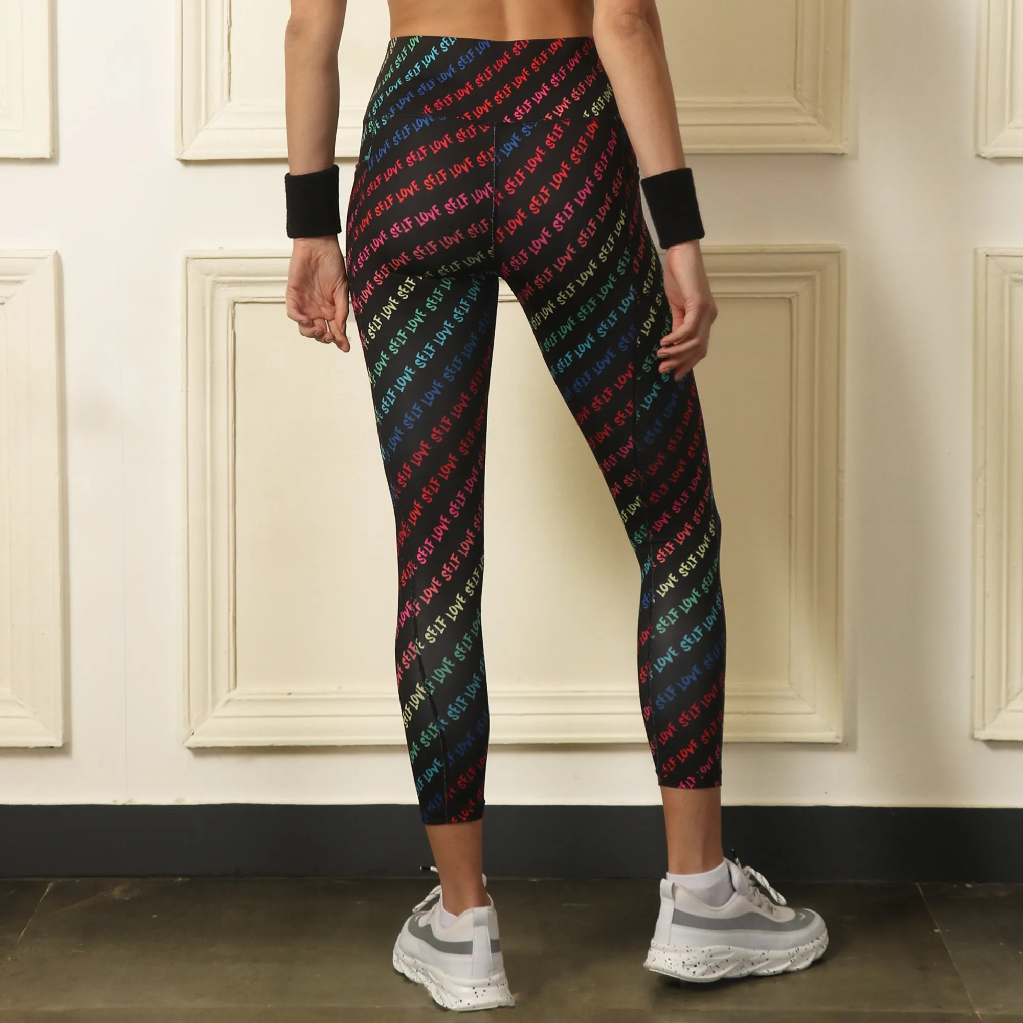High Waist Ankle Length Sports Leggings With Pockets