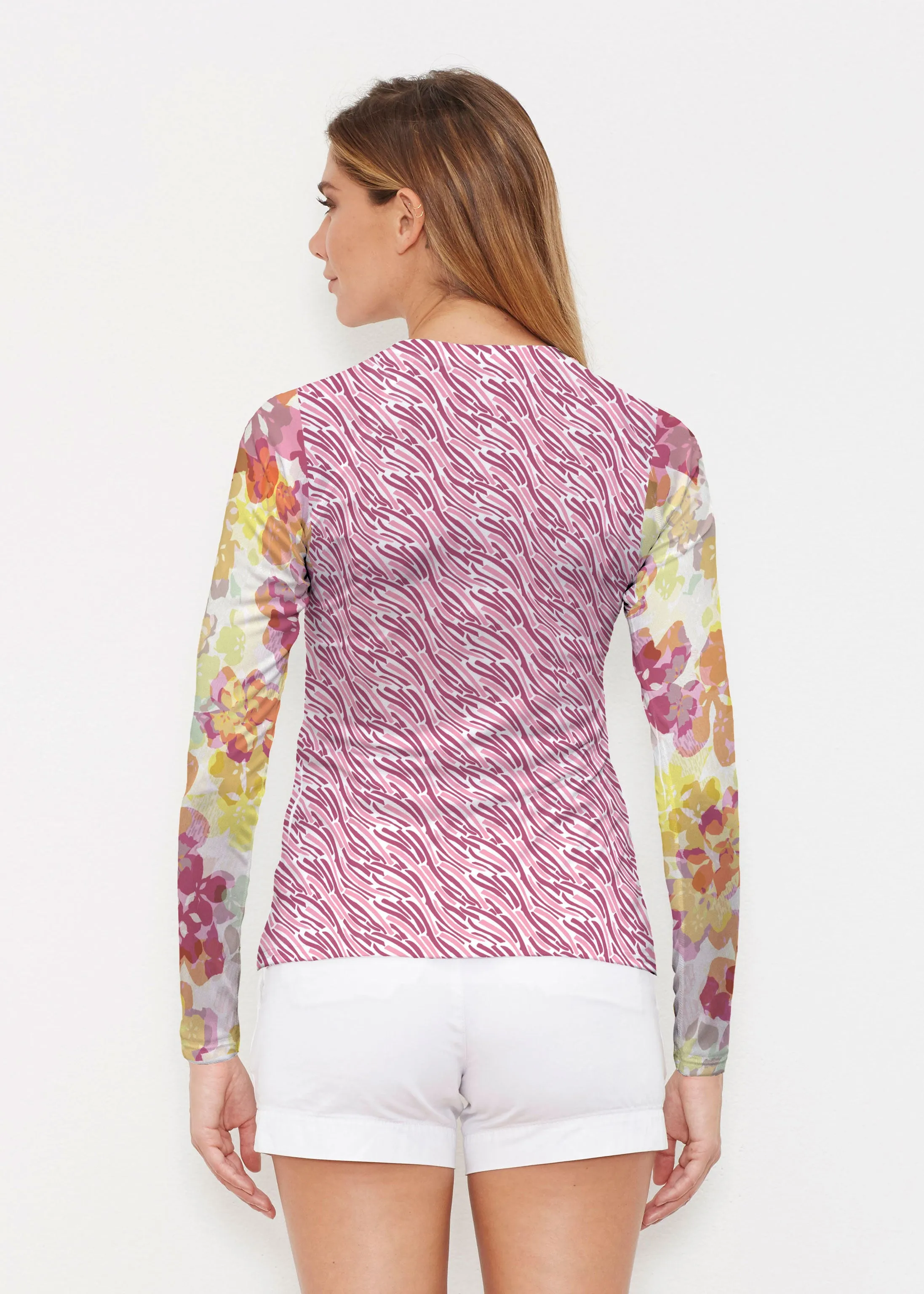 Hollyhocks (8070) ~ Long Sleeve Rash Guard
