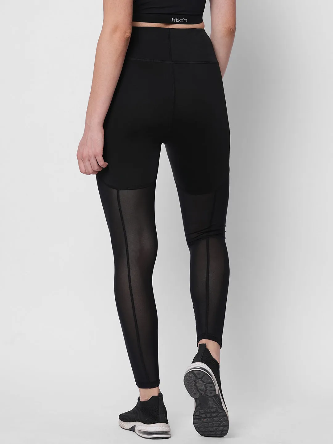 Hot black garter lookalike tights