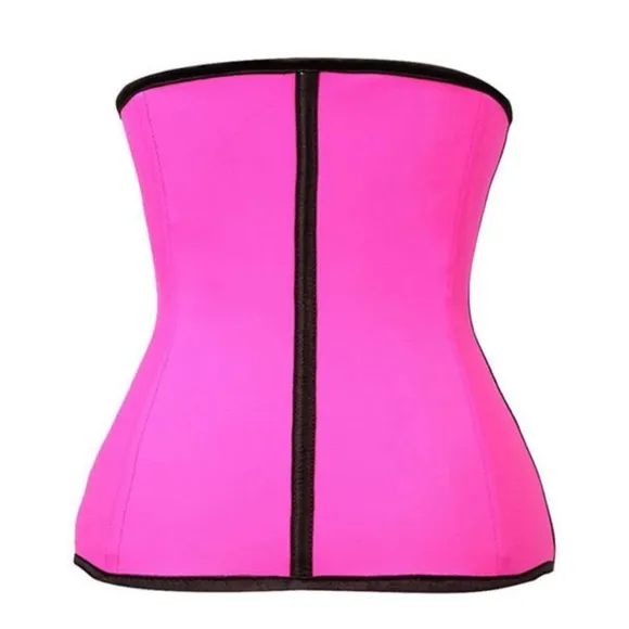 Hot pink latex waist trainer
