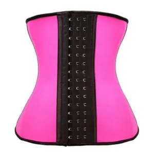 Hot pink latex waist trainer
