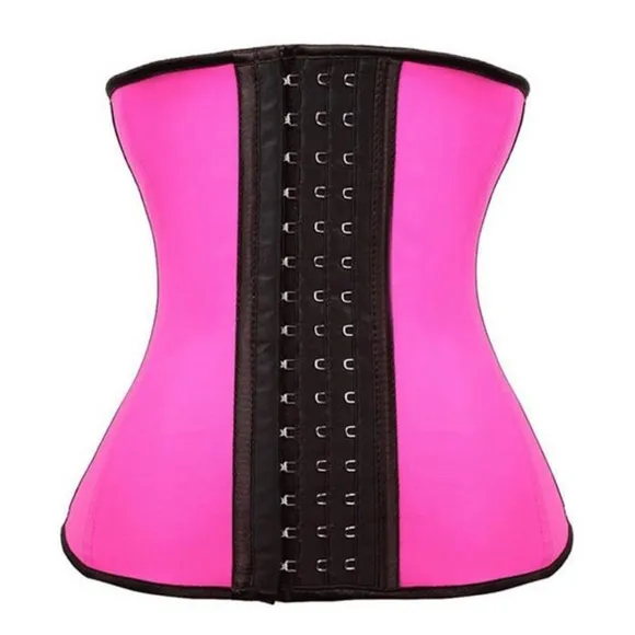Hot pink latex waist trainer